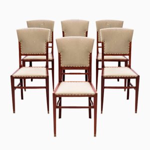 Art Nouveau Dining Chairs in Brass, 1890s, Set of 6