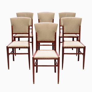 Chaises de Salle à Manger Art Nouveau en Laiton, 1890s, Set de 6