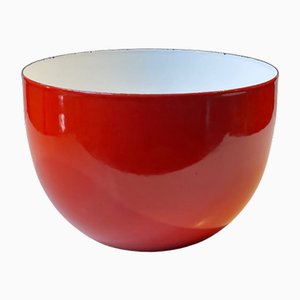 Scandinavian Modern Red Enamel Bowl by Kaj Franck for Arabia Finel, 1960s