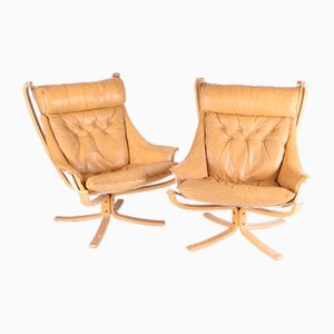 Vintage Falcon Lounge Chair in Leather by Sigurd Ressell, 1960s