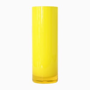 Vaso in vetro giallo di Peill & Putzler, anni '70