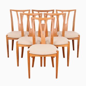 Dänische Stühle aus Eschenholz, 1970er, 6er Set
