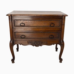 Louis XV French Oak Commode Chest of Drawers, 1940s