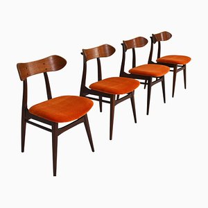Dutch Dining Chairs by Louis Van Teeffelen for Wébé, 1950, Set of 4