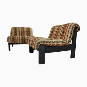 Oak Lounge Chairs, Czechoslovakia, 1960s, Set of 2