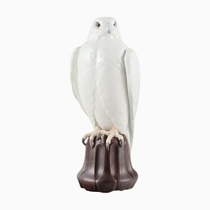 Grande Figurine Falcon en Porcelaine par Dahl Jensen pour Bing & Grondahl, 1920s