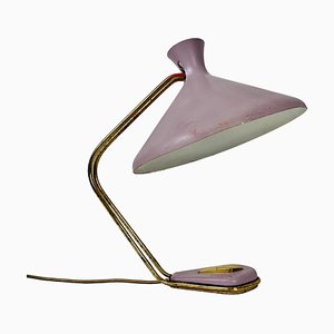 Italian Brass and Violet Table Lamp, Italy, 1960s