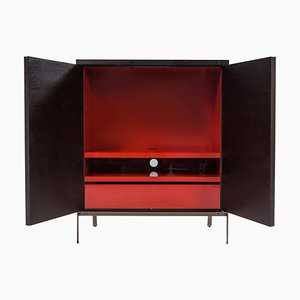 Red Mida Cabinet in Dark Oak by Maxalto for B&B Italia, 2000s