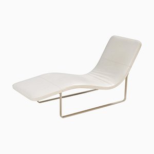 Chaise Longue in White Leather by Jeffrey Bernett for B&B Italia, 2011