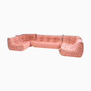 Pink Modular Togo Sofa by Michel Ducaroy for Ligne Roset, Set of 5