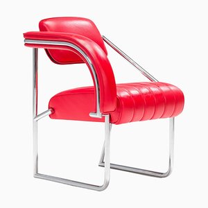 Non Conformist Chair in Red Leather by Eileen Gray, 2006