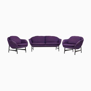 Vico Purple Sofa and Armchairs by Jaime Hayon for Cassina, 2014, Set of 3