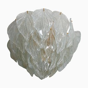 Plafón de cristal de Murano y hoja de latón, años 70