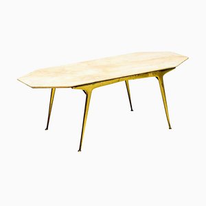 Italian Marble and Brass Coffee Table, 1960s