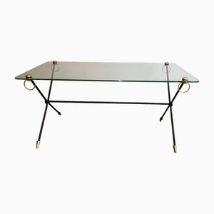 Lackierter Messing Tisch aus Metall im Stil von Jacques Adnet, 1950er
