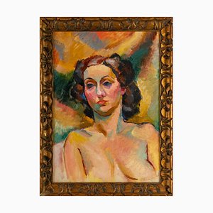 Retrato de mujer, 1930, óleo sobre tabla, enmarcado