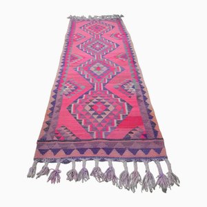 Tappeto Kilim Runner vintage in lana, Turchia, anni '60