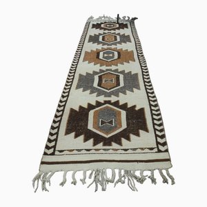 Tapis Oushak Blanc Vintage en Laine, Anatolie, 1960s