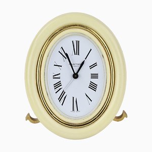 Travel Alarm Clock in Gilded Metal with Enamel from Cartier