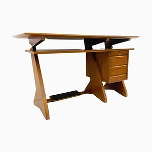 Wooden Desk with Drawers, Italy, 1960s
