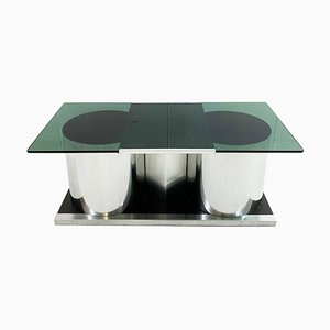 Modular Coffee Table in Chrome and Smoked Glass, Italy, 1970s