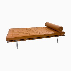 Barcelona Daybed in Cognac Leather by Ludwig Mies van der Rohe for Knoll, 1960s