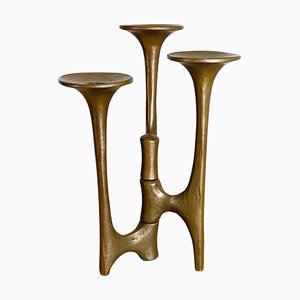 Brutalist Bronze Tripod Candleholder by Michael Harjes, Germany, 1960s