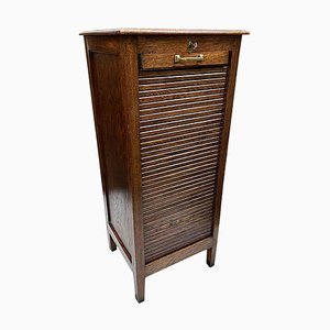 Dutch Oak Tambour Filling Cabinet, 1920s