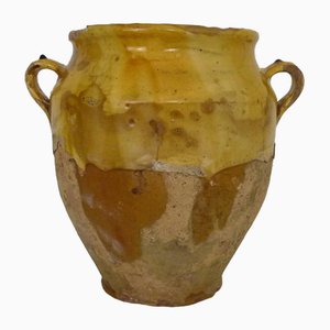 Vaso Confit smaltato giallo, Francia sud-occidentale, XIX secolo