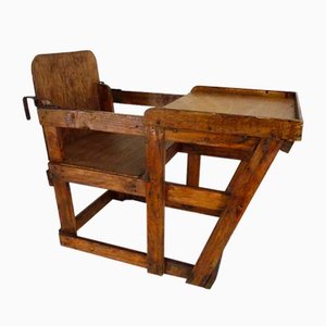 Sedia da bambino con tavolo in legno, anni '50