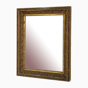Mid-Century Italian Mirror with Golden Wood Frame, 1950s