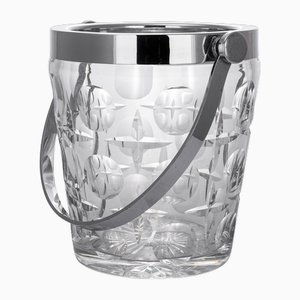 20th Century French Silver Plated & Glass Champagne Ice Bucket, 1960s