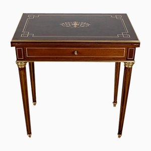 Petite Table à Jeu de Style Louis XVI, Fin du 19ème Siècle