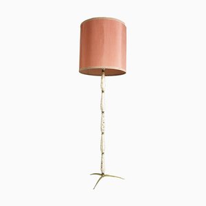 Bronze Floor Lamp with Ceramic Inserts attributed to Gio Ponti, 1930s