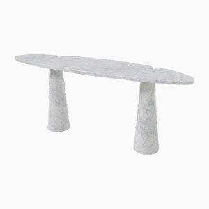 White Carrara Marble Console Table by Angelo Mangiarotti for Skipper, 1970s