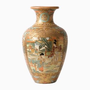 Antique Japanese Meiji Period Satsuma Vase, 1890s