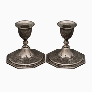 Bougeoirs Oiseaux du Moyen-Orient en Argent, Set de 2