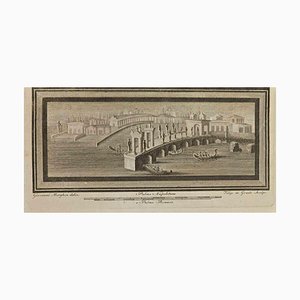 Filippo de Grado, Antikes römisches Fresko Herculaneum, Radierung, 18. Jh.