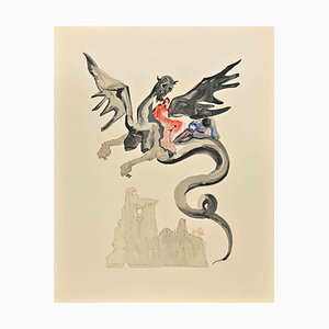 Salvador Dali, The Divine Comedy: Geryon's Back, Woodcut Print, 1963