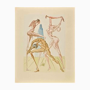 Salvador Dali, La Divina Comedia: Los Sodomitas, Grabado en madera, 1963