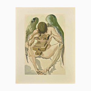 Salvador Dali, La Divina Commedia: L'angelo caduto, Xilografia, 1963
