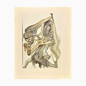 Salvador Dali, La Divina Comedia: Las almas rebeldes, Grabado en madera, 1963