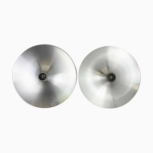 Silver Disc Wall Lights by Charlotte Perriand attributed to Honsel, Germany, 1960s, Set of 2