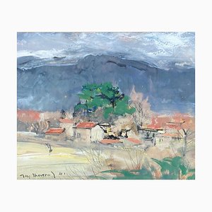 Jacques Thevenet, Southern Landscape, 1941, Watercolor on Paper