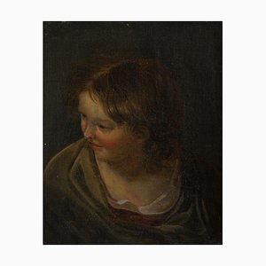 Portrait de jeune femme, années 1700, huile sur toile, encadrée