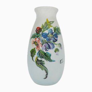 Grand Vase Art Nouveau avec Décor Floral, 1920s
