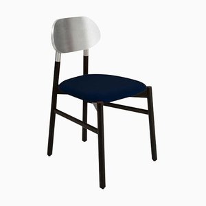 Bokken Upholstered Chair in Black and Silver by Colé Italia