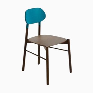 Turquoise Bokken Chair in Beech Structure with Lacquered Back by Colé Italia