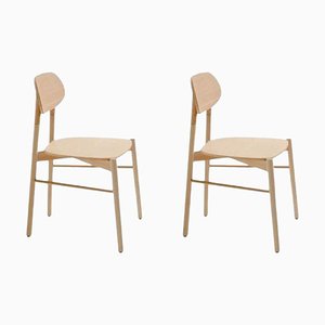 Bokken Chairs in Natural Beech by Colé Italia, Set of 2