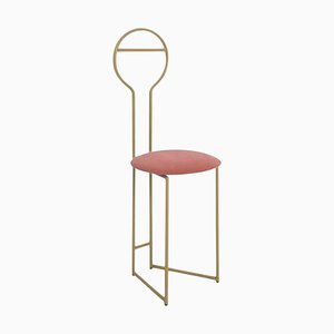 Joly Chairdrobe in Gold with High Back and Pesco Velvet Seat by Colé Italia